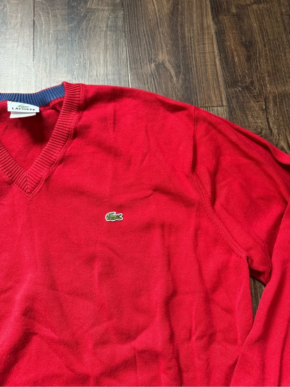 Lacoste Men's V-Neck Red Sweater